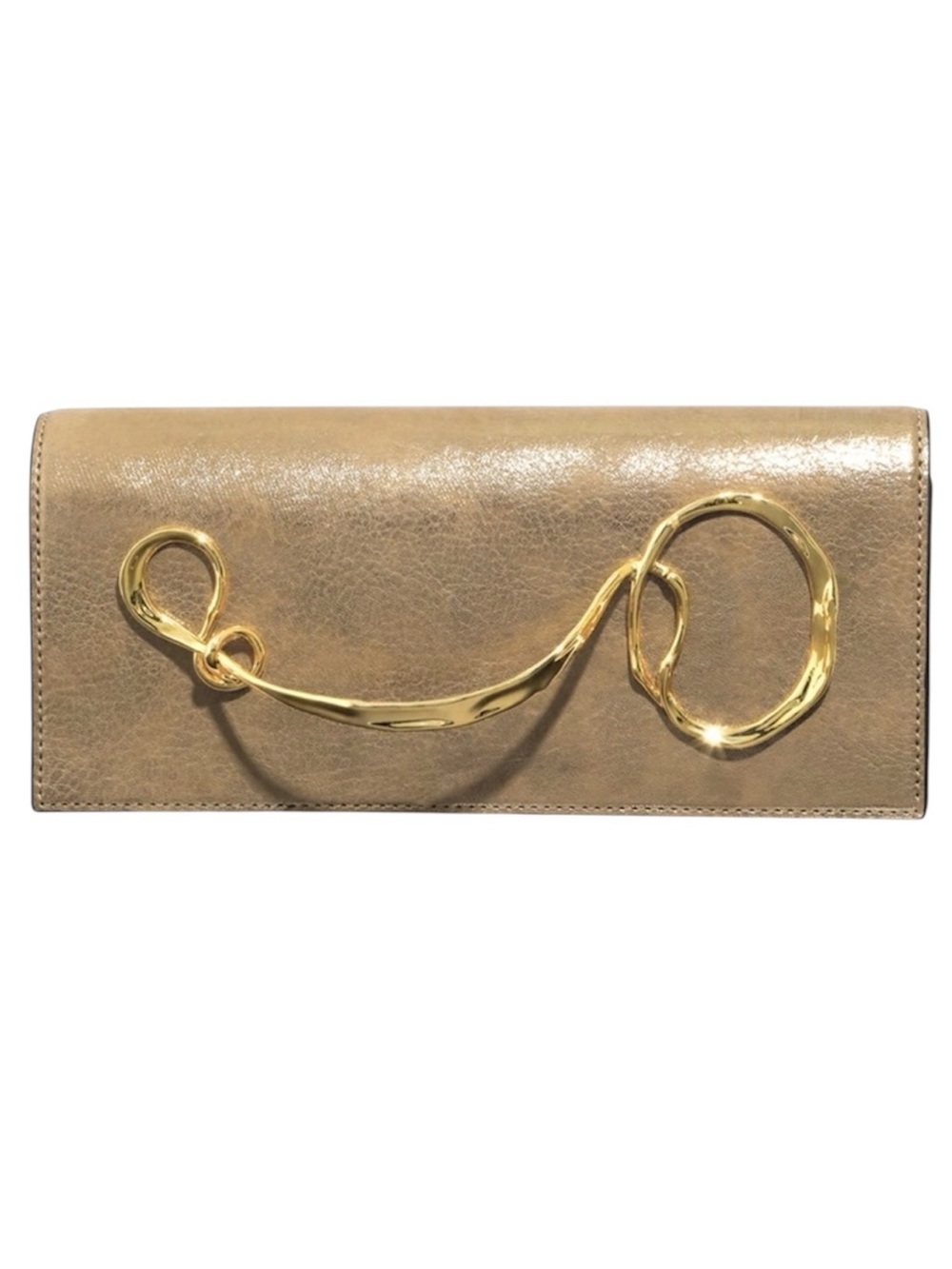 Alexis Bittar Twisted Metallic Leather Clutch Bag